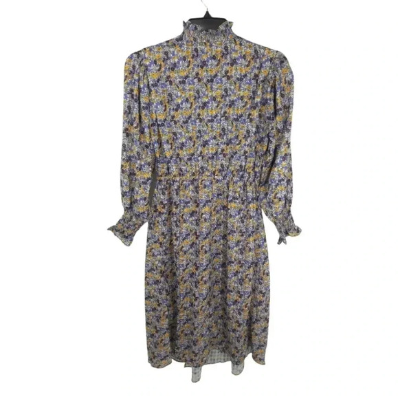 {AVANTLOOK} Printed High Collar Dress In Purple Multi - Picture 6 of 17